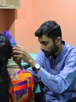 Ear Mould Impression is being taken